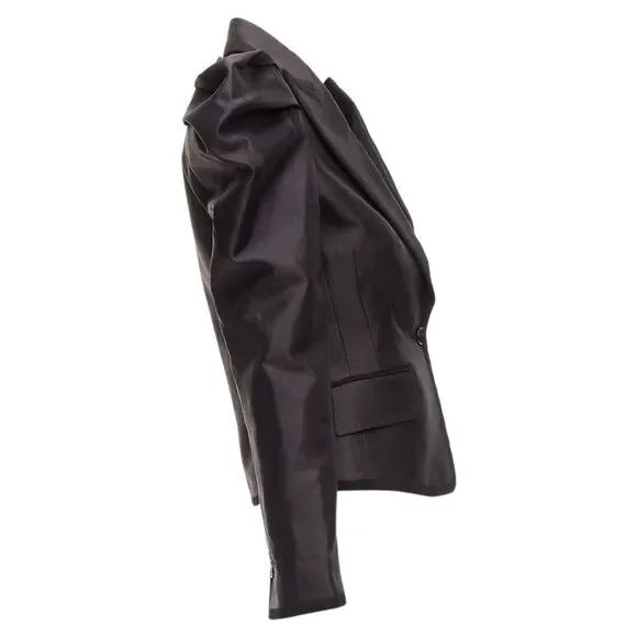 Dolce Gabbana Silk Puff Princess Sleeve Piping Tuxedo Blazer